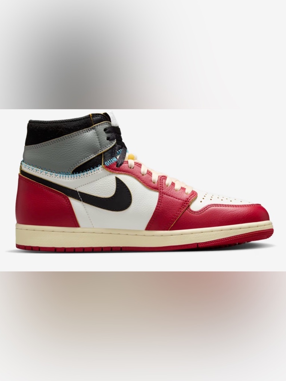 Air Jordan 1 x Union Varsity Red and Shadow Grey. Brand New (Men’s 8) Authentic!